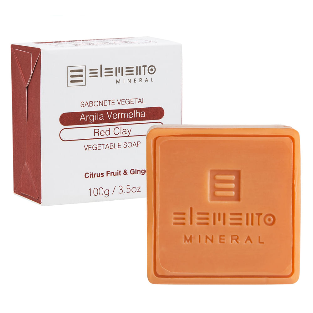 Sabonete em Barra Elemento Mineral - Argila Vermelha - 100g