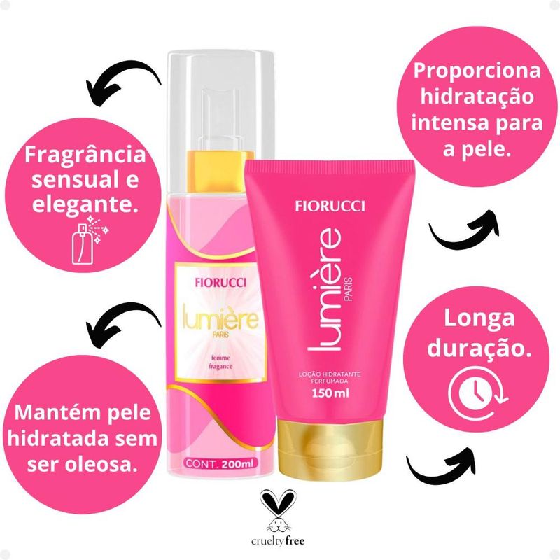 Kit Fiorucci Lumière Paris: Deo Colônia 200ml E Loção Hidrante