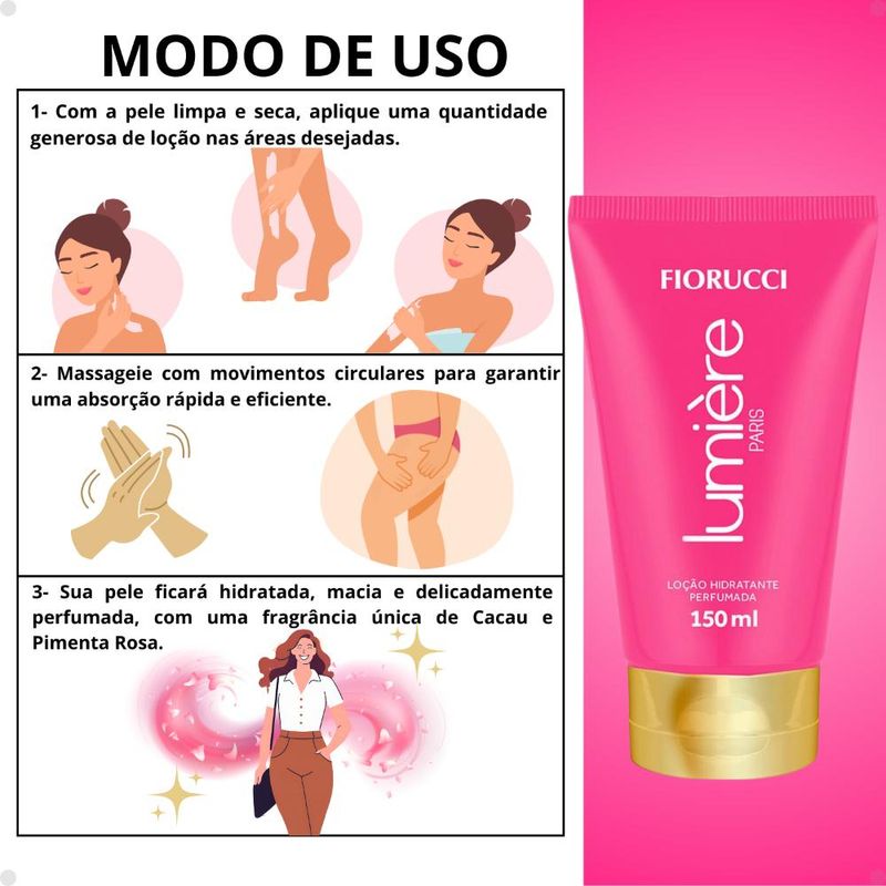 Kit Fiorucci Lumière Paris: Deo Colônia 200ml E Loção Hidrante