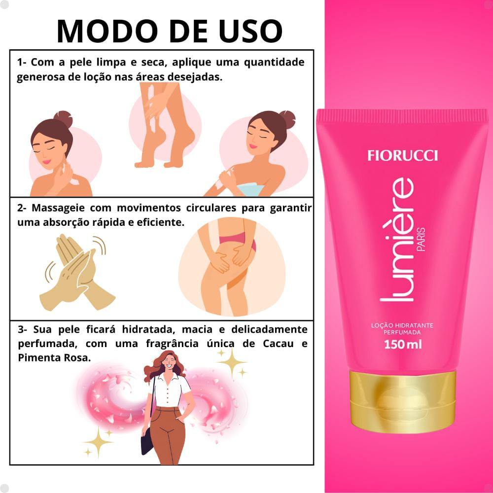 Kit Fiorucci Lumière Paris: Deo Colônia 200ml E Loção Hidrante