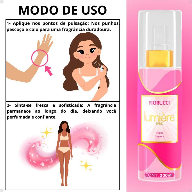Kit Fiorucci Lumière Paris: Deo Colônia 200ml E Loção Hidrante