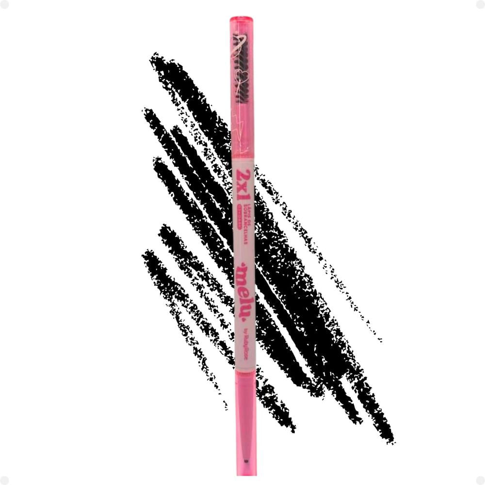 Lápis Para Sobrancelhas Melu By Ruby Rose Ponta Fina 2x1 Cor 03 Dark Rr2401-3