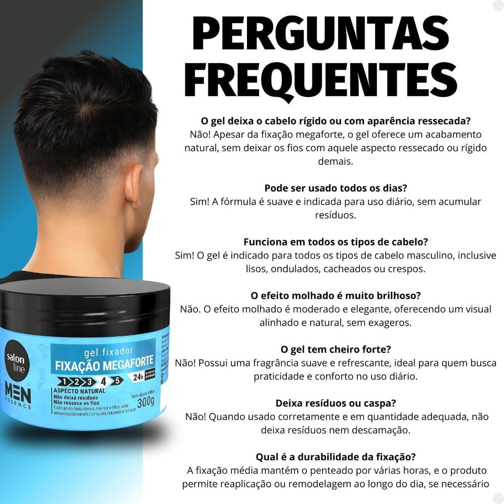 Gel Fixador Salon Line Men Essence Fixação Megaforte Aspecto