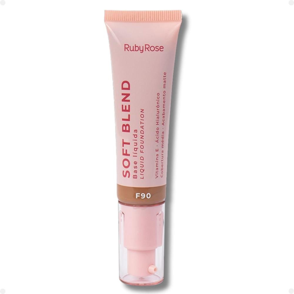 Base Líquida Ruby Rose Rosa Soft Blend F90 Média Cobertura 30g Hb-M301-9