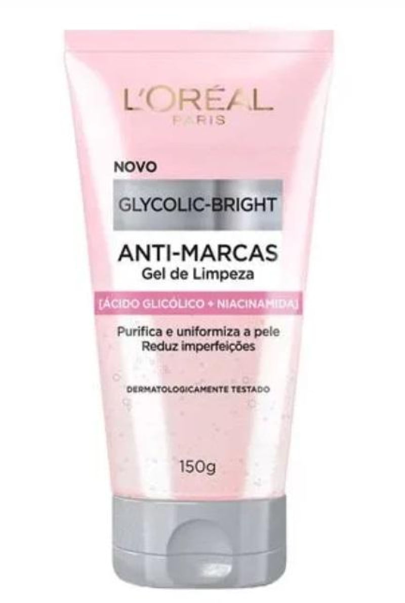 Glycolic Bright Gel de Limpeza Anti-Marcas L'oreal 150g