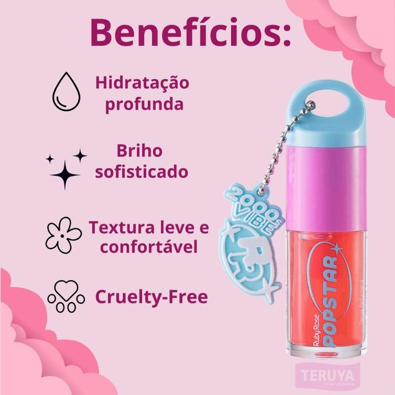 Lip Oil Ruby Rose Popstar Gimme Bling Liquor HB-L6507-1 - Época