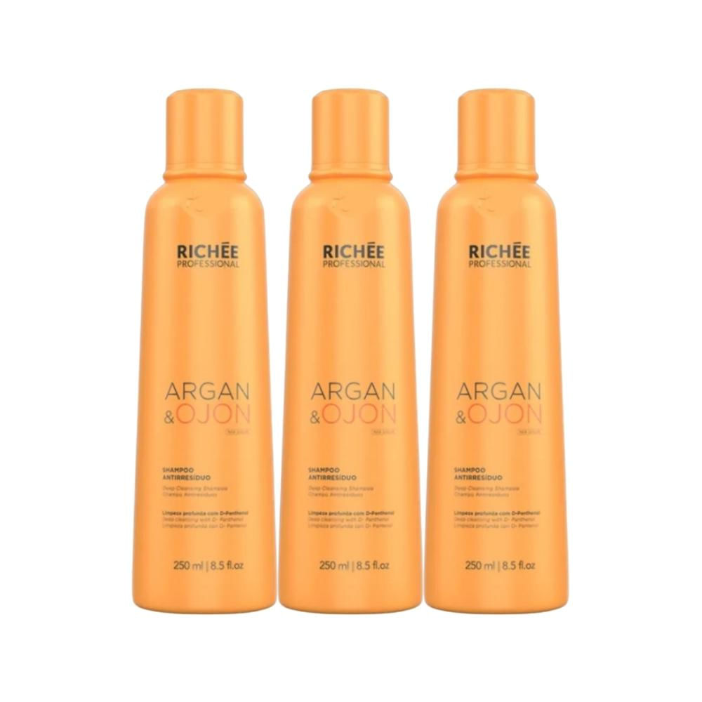 Richée Professional Argan e Ojon Kit 3 Shampoo 250ml