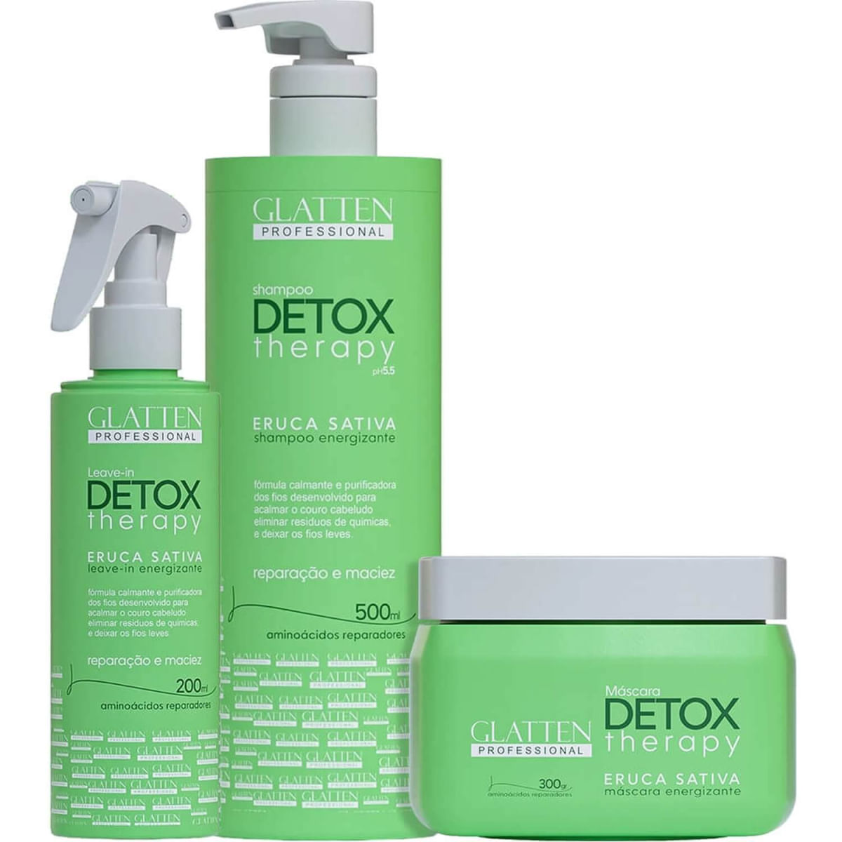 Glatten Detox Therapy - Kit Aminoácidos Reparadores Trio (3 Produtos)