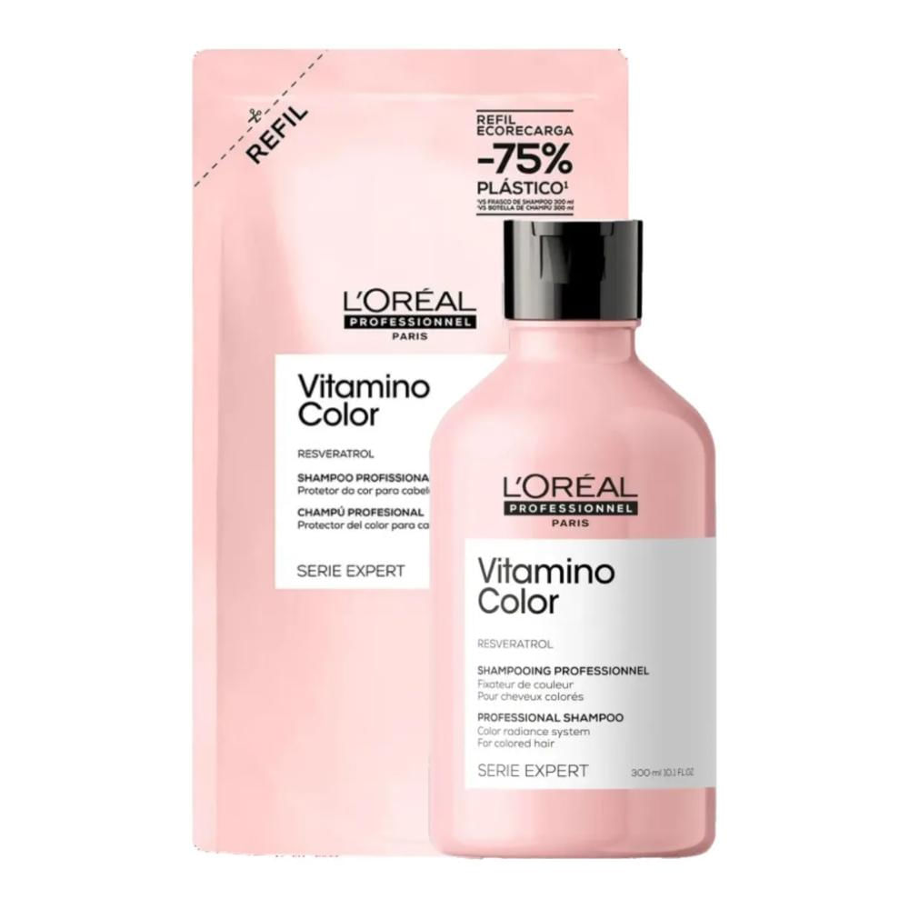 Kit Shampoo 300ml + Refil Shampoo Vitamino Color 240ml
