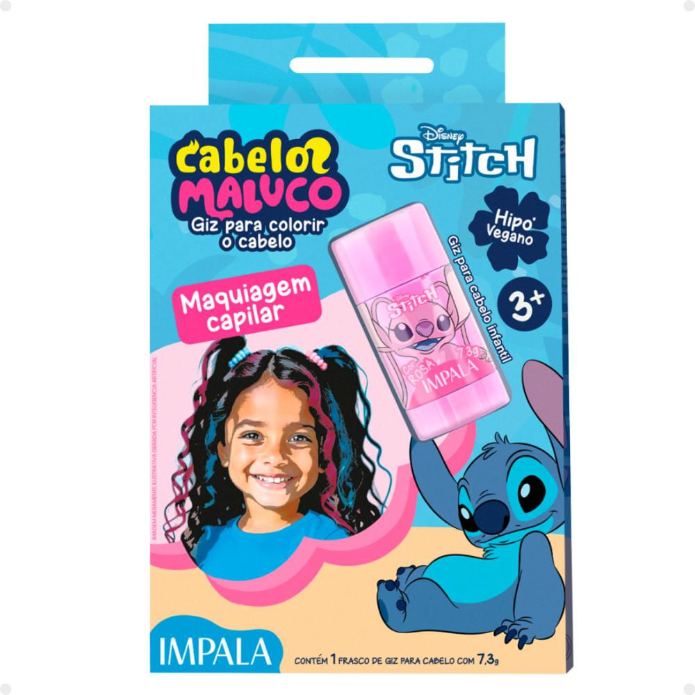 Giz Para Colorir o Cabelo Stitch Cabelos Maluco Rosa Angel