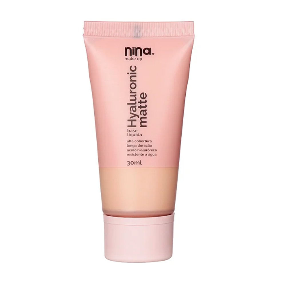 Base Líquida Nina Make Up Hyaluronico Matte Cor 0,5