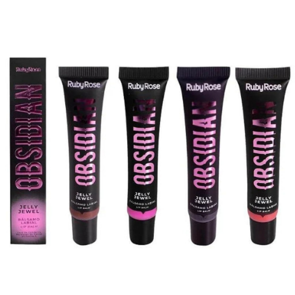 Kit Ruby Rose Obsidian Balm Jelly Jewel 4 Cores