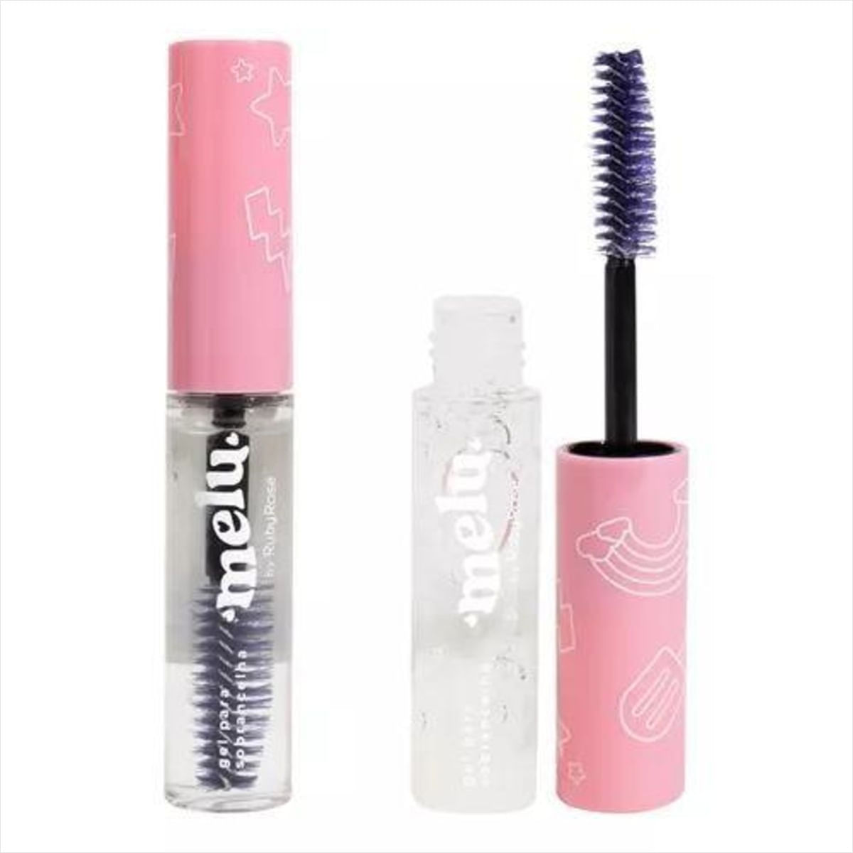 Kit Ruby Rose Gel Sobrancelha Melu+Caneta Delineadora Preta Glass
