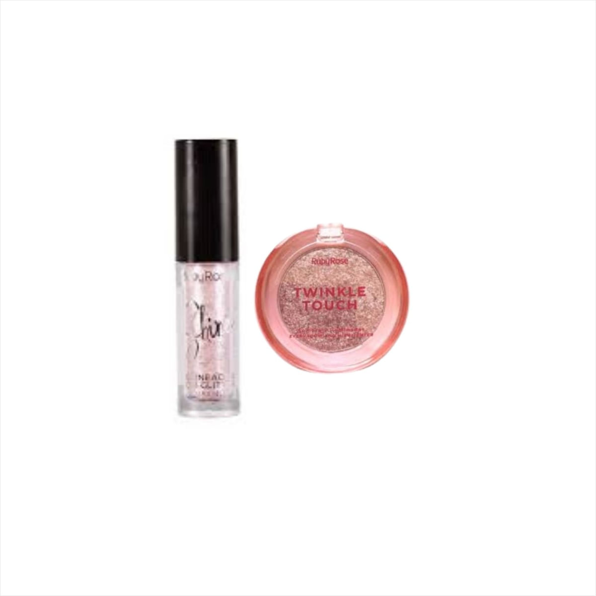 Kit Ruby Rose Delineador Glitter Pearly+Iluminador Pink Luster