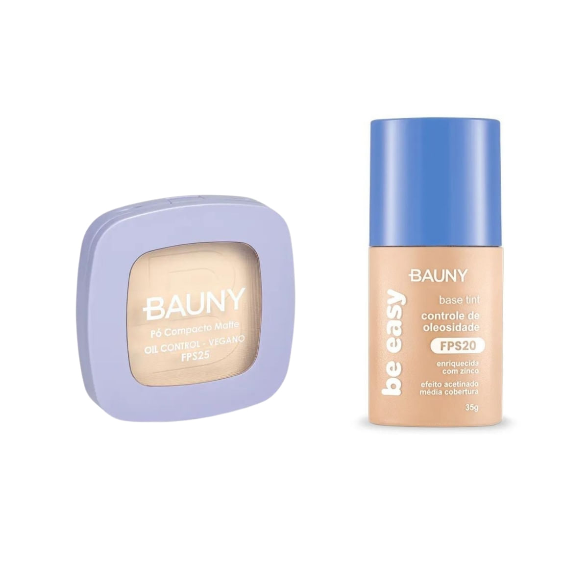 Kit Bauny Pó Compacto FPS25 10g 010 + Base Be Easy Tint 010