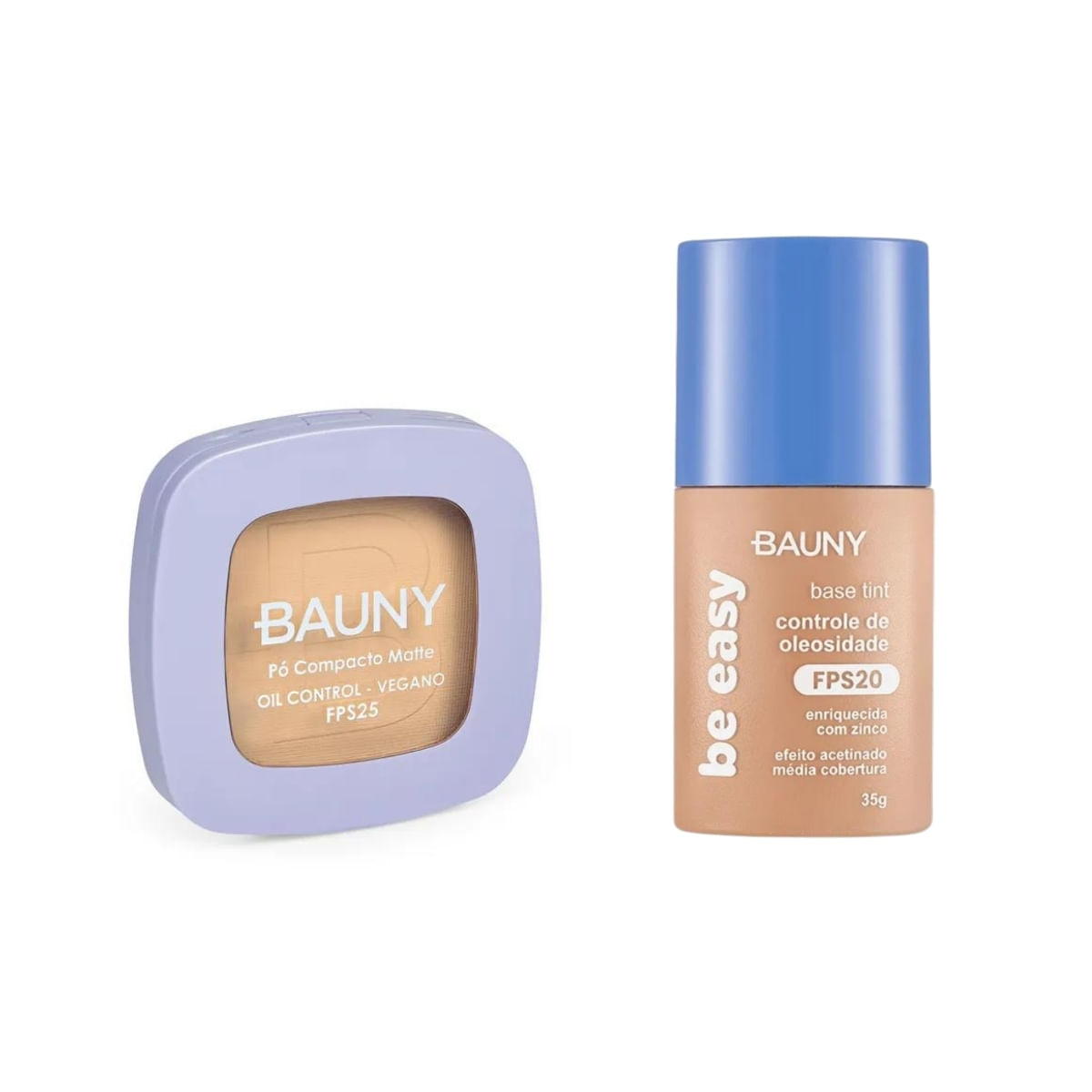 Kit Bauny Pó Compacto FPS25 10g 040 + Base Be Easy Tint 040