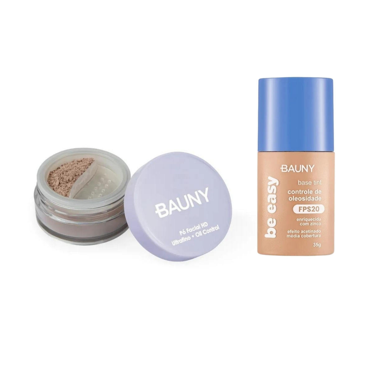Kit Bauny Pó Solto Facial 9g/15g 030 + Base Be Easy Tint 030