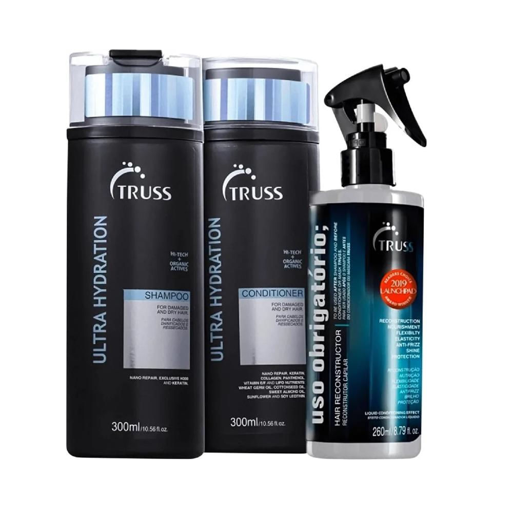 Kit Truss Ultra Hydration - Shampoo 300ml + Condicionador 300ml + Uso Obrigatório Spray 260ml
