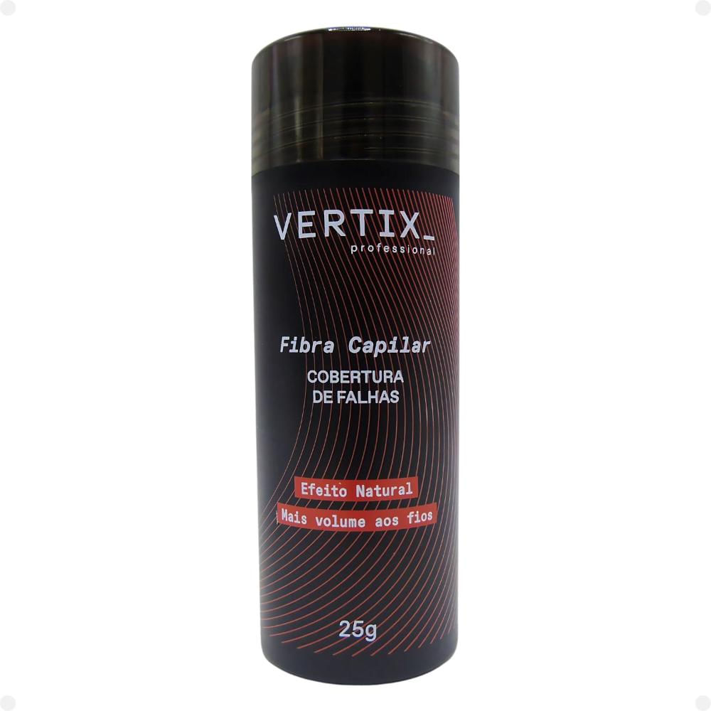 Kit Vertix: Fibra Capilar Castanho Escuro e Aplicador