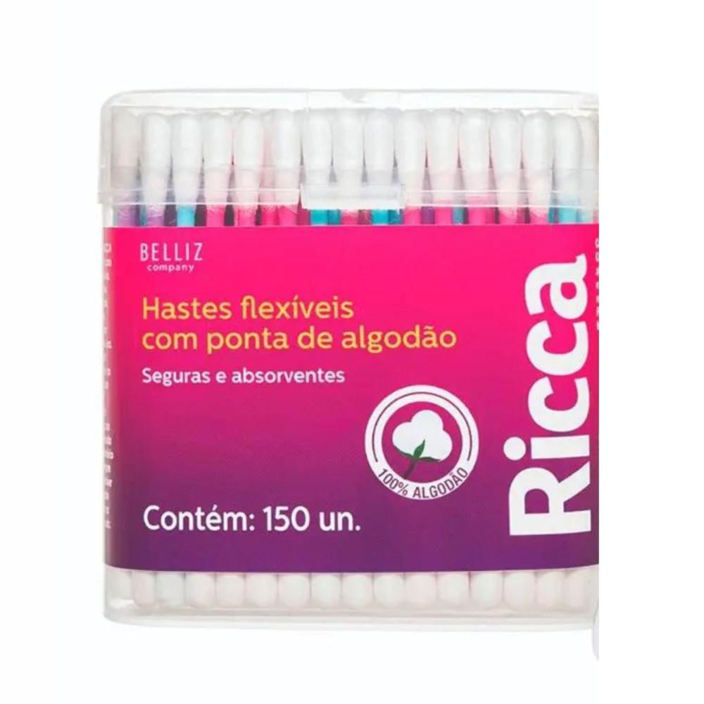 Hastes Flexíveis Ricca Com Ponta de Algodão