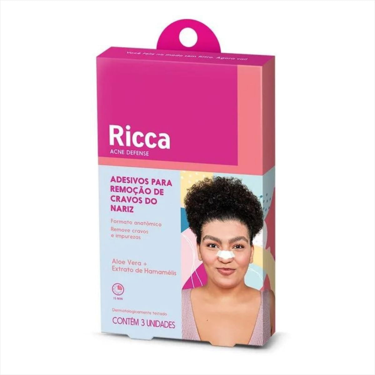 Ricca Adesivo Para Retirar Cravos do Nariz 3pcs