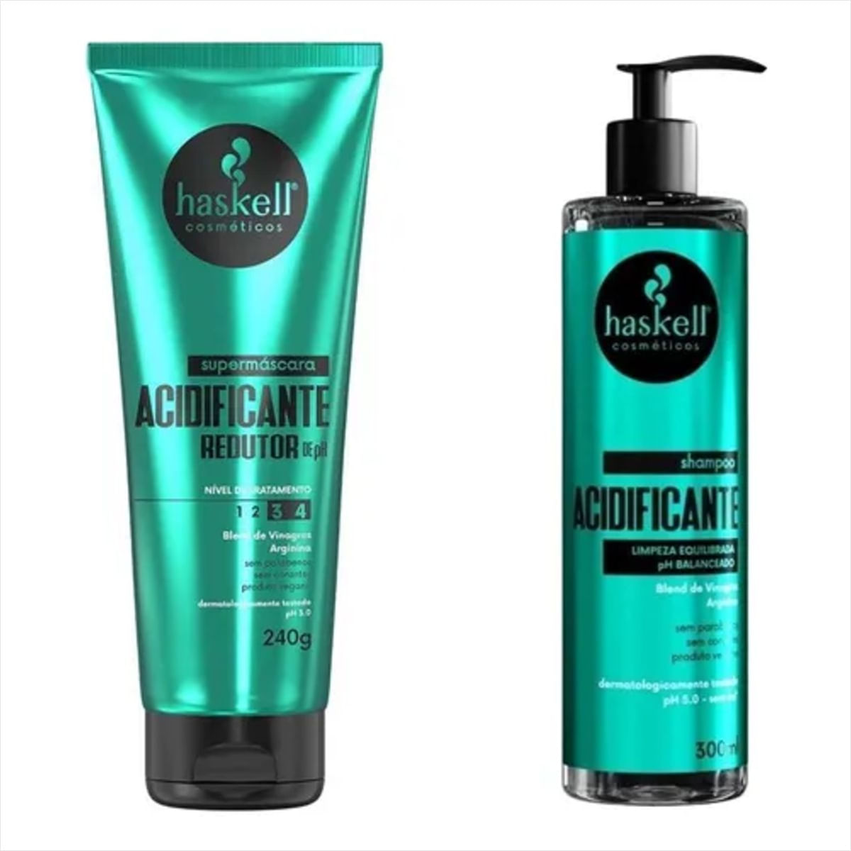 Kit Haskell Acidificante Shampoo 300ml + Supermascara 240g
