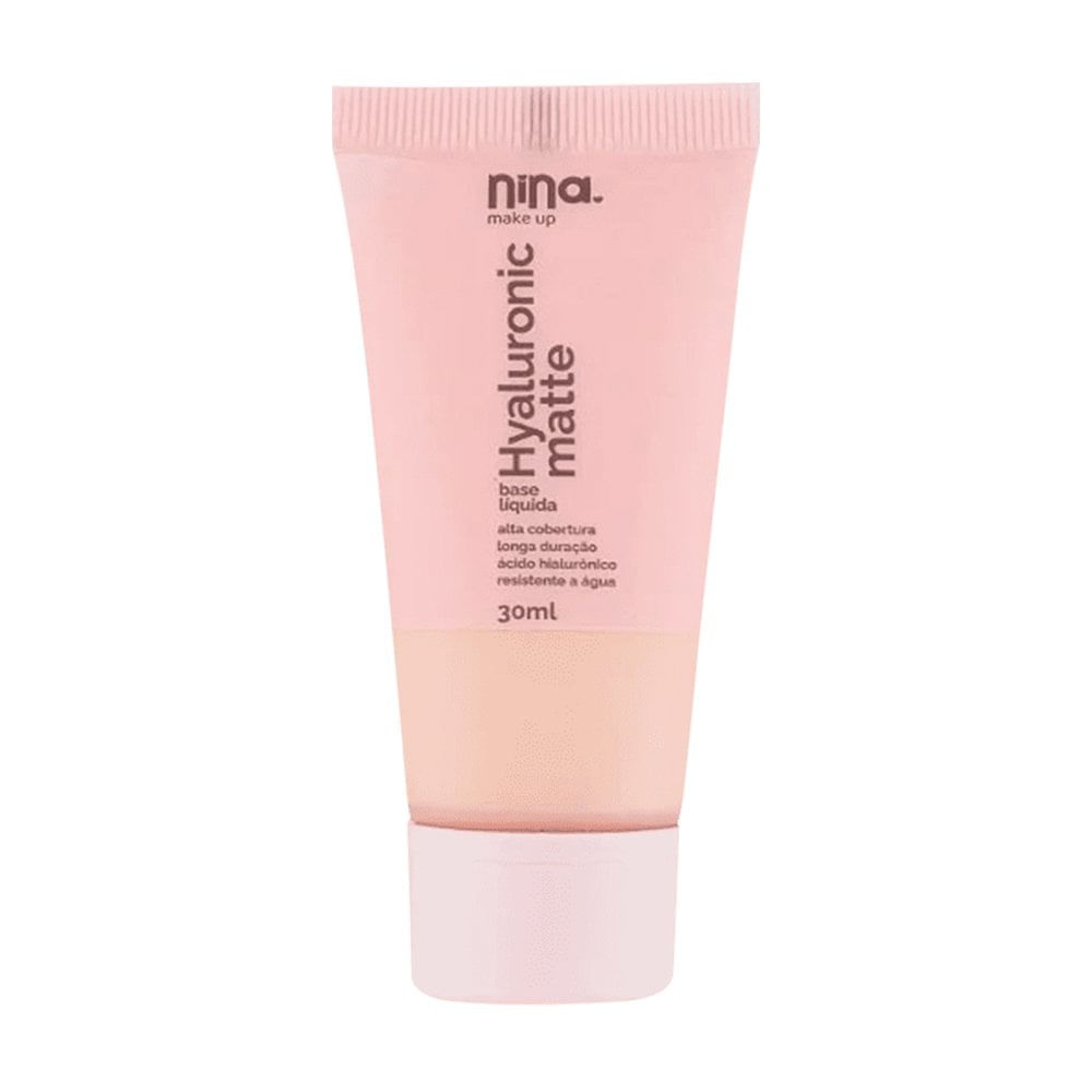 Base Líquida Nina Make Up Hyaluronico Matte Cor 01