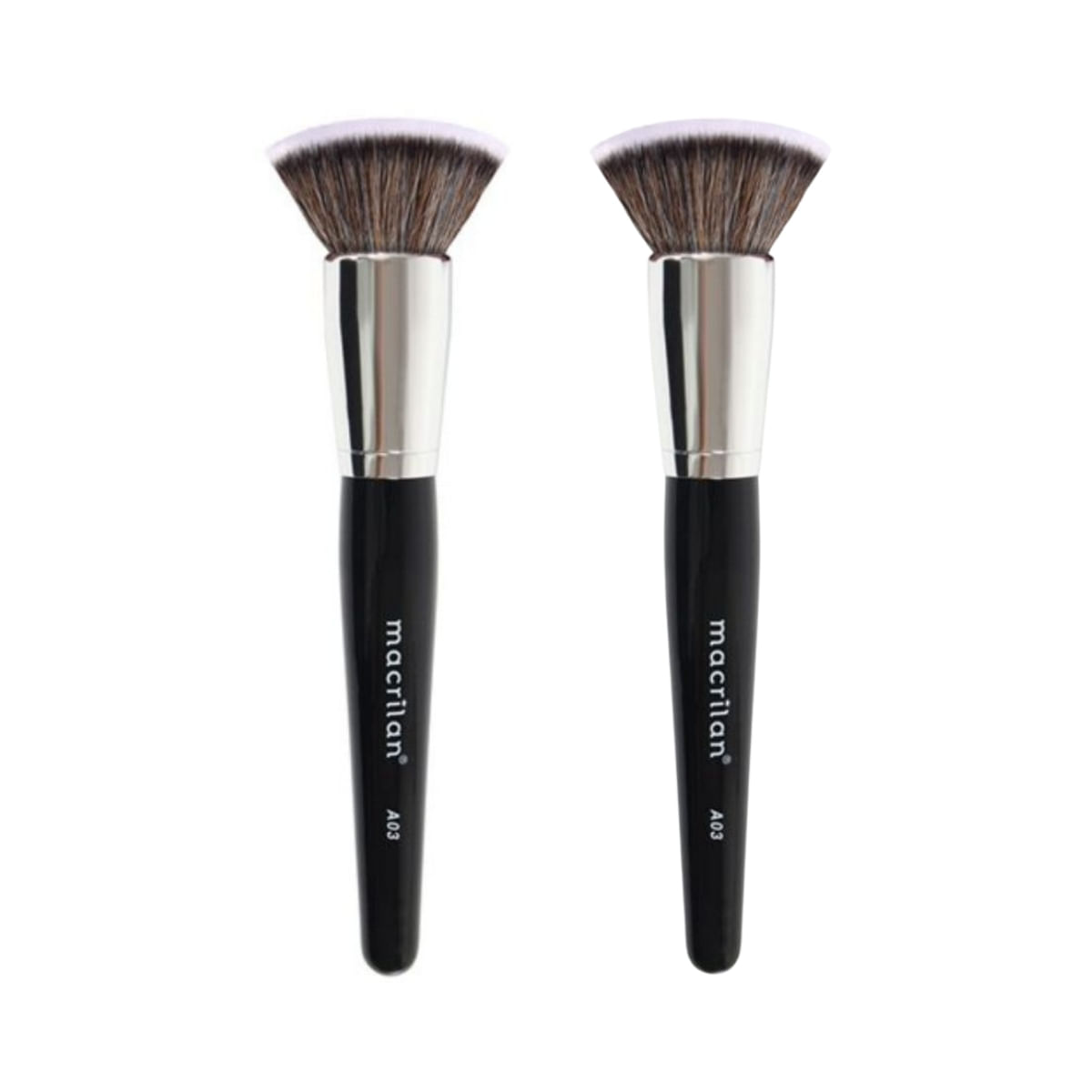Kit Macrilan A03 Pincel Kabuki Reto 2 Unidades