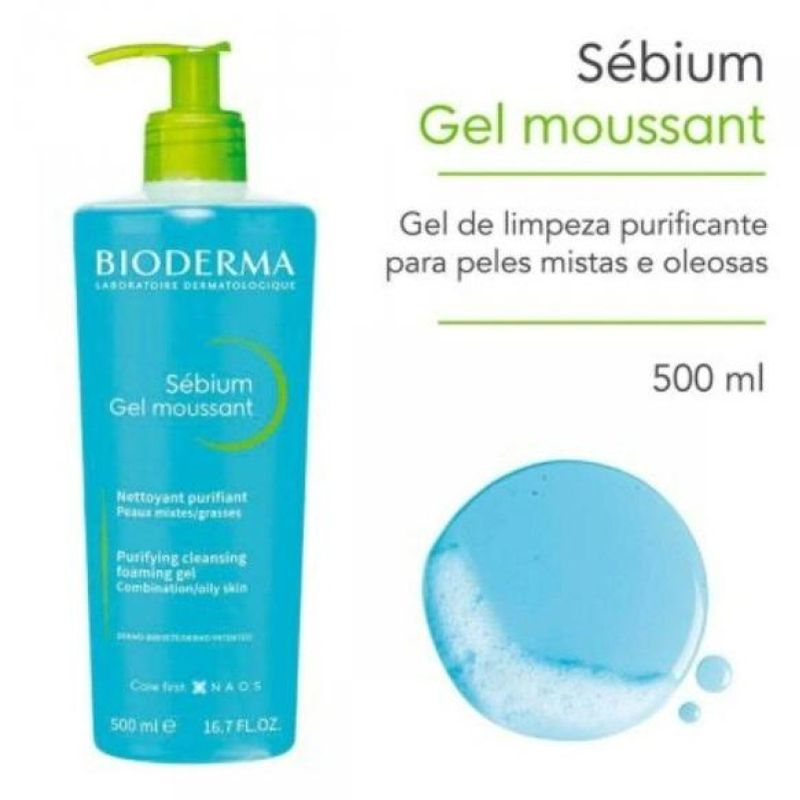 Sébium Gel Moussant Gel de Limpeza Bioderma 500ml - Época Cosméticos
