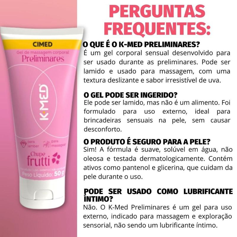 Gel De Massagem Corporal K-Med Preliminares Chupe Frutti 50g