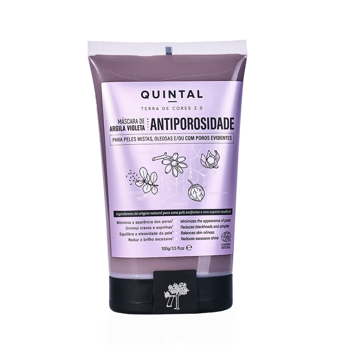 Máscara de Argila Violeta Antiporosidade Quintal Dermocosméticos