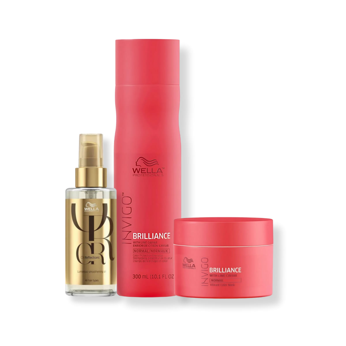 Kit com 3 Produtos Wella Color Brilliance Shampoo , Máscara e Óleo para Cabelos Coloridos