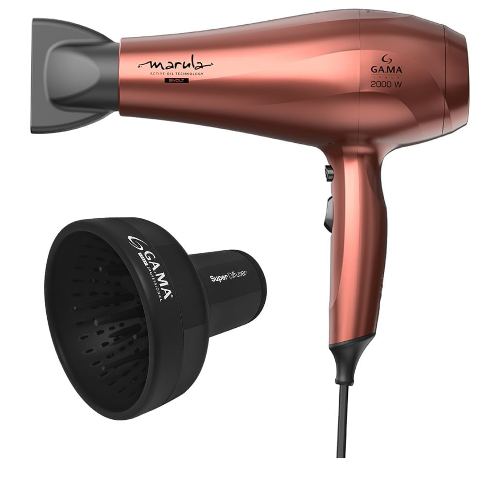 Kit Secador de cabelo e Difusor Gama Marula Ceramic Ion Bivolt