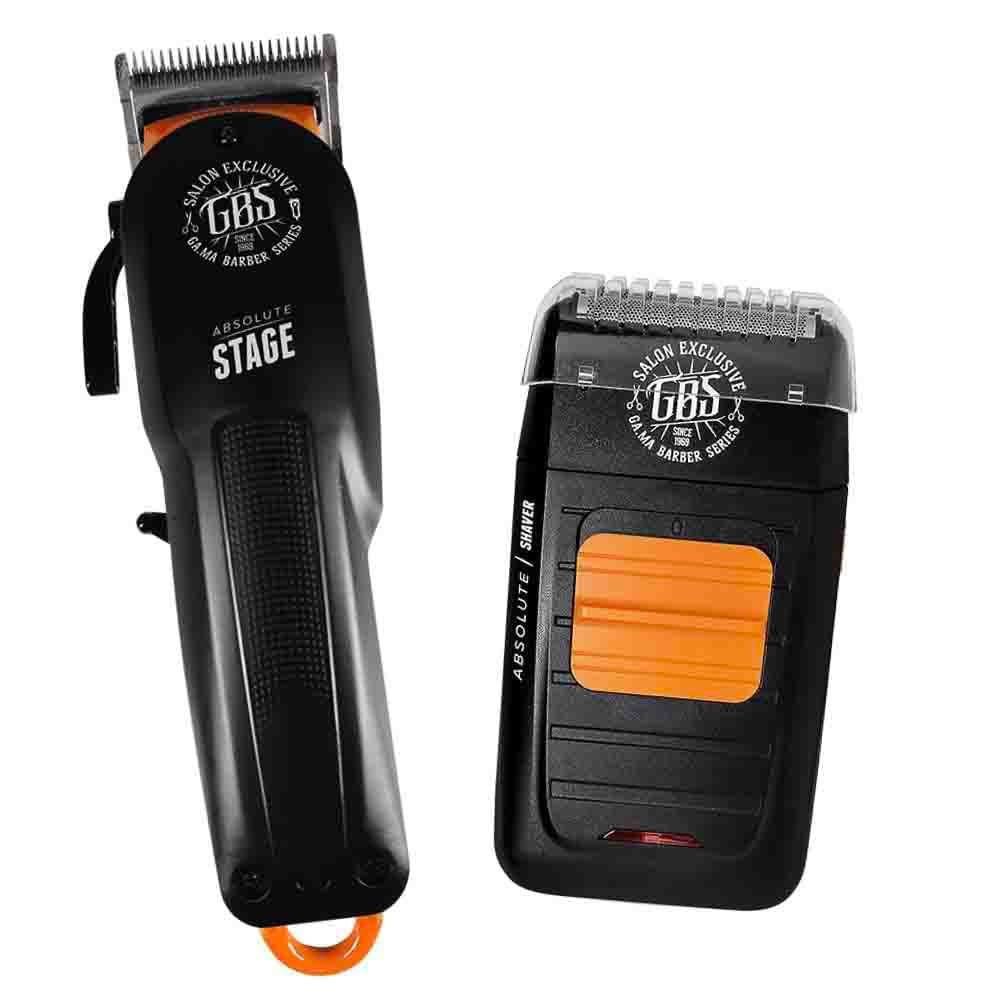 Kit Gama GBS Máquina de Corte Stage e Barbeador Shaver Bivolt