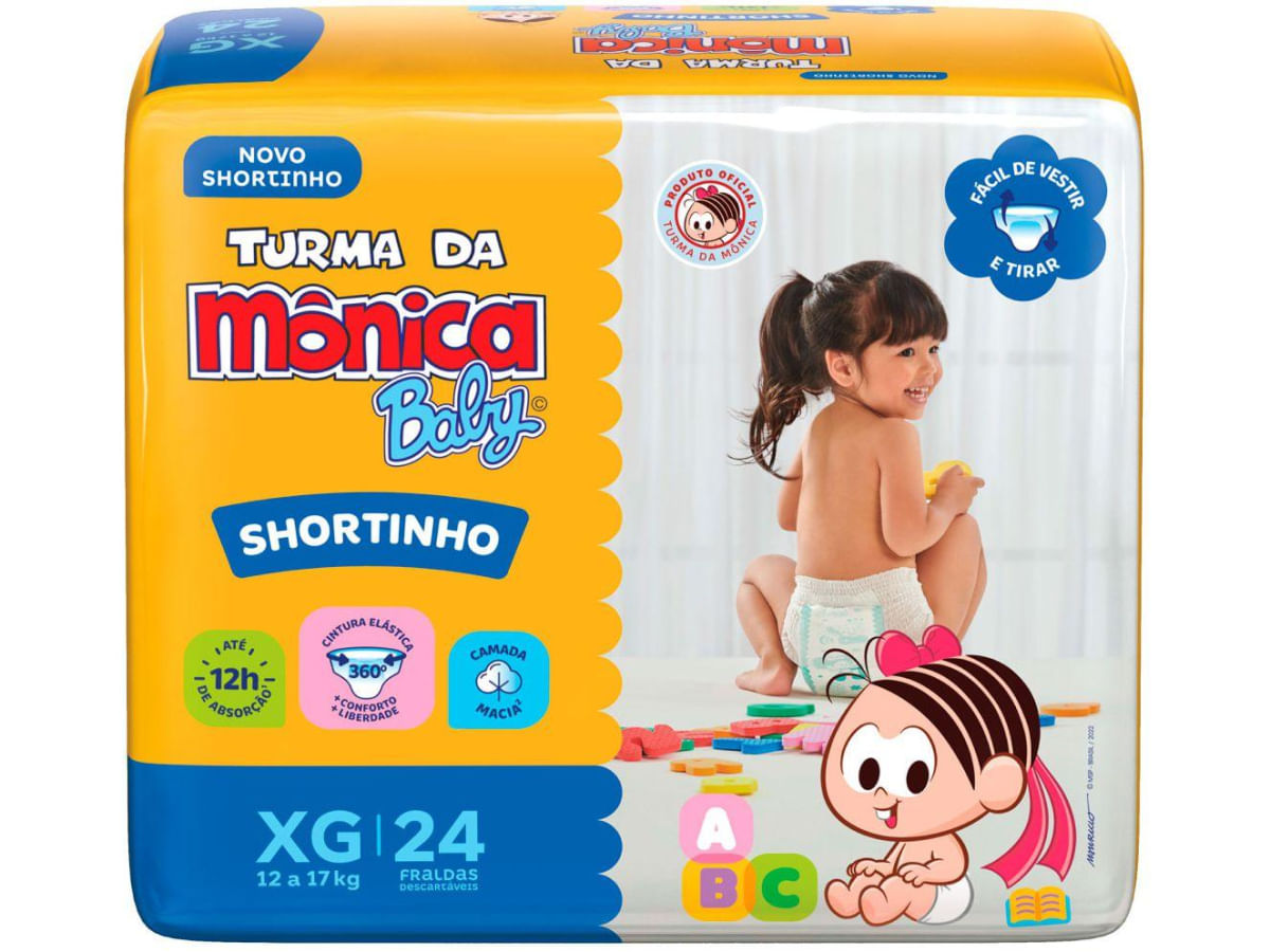 Fralda Shortinho Turma da Monica Baby Tam. XG