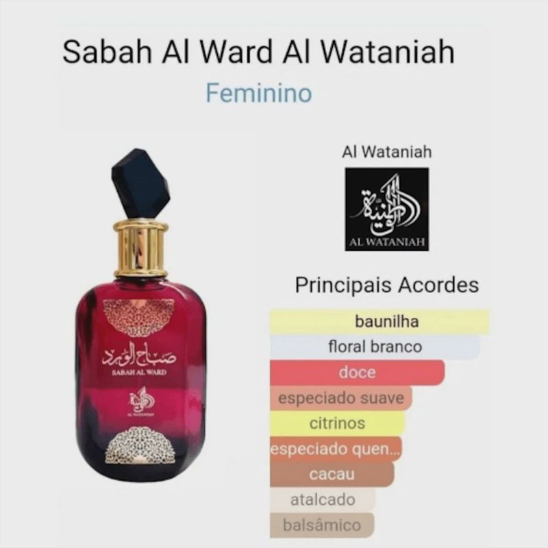 Al Wataniah Sabah Al Ward EDP 100ml - Época Cosméticos
