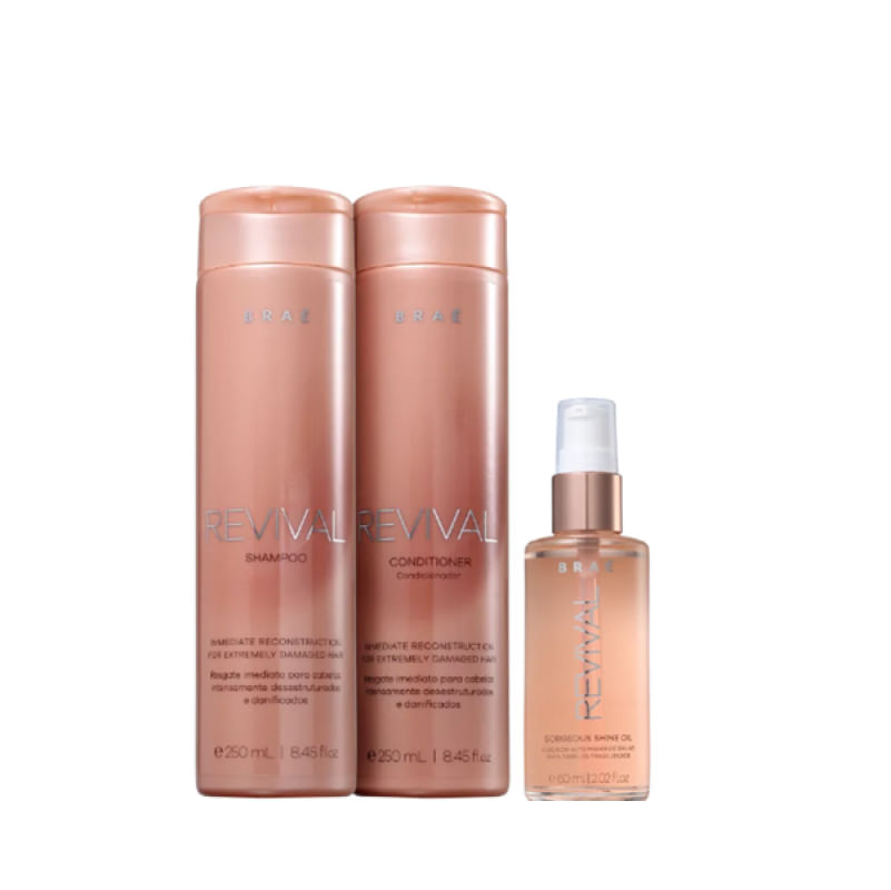 BRAE Revival Shampoo+Condicionador 250ml+Shine Oil 60ml