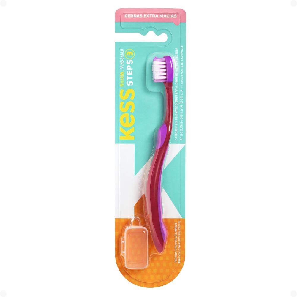 Escova de Dente Infantil Kess Belliz Tipper Steps 3 Cores Diversas Cod. 2582