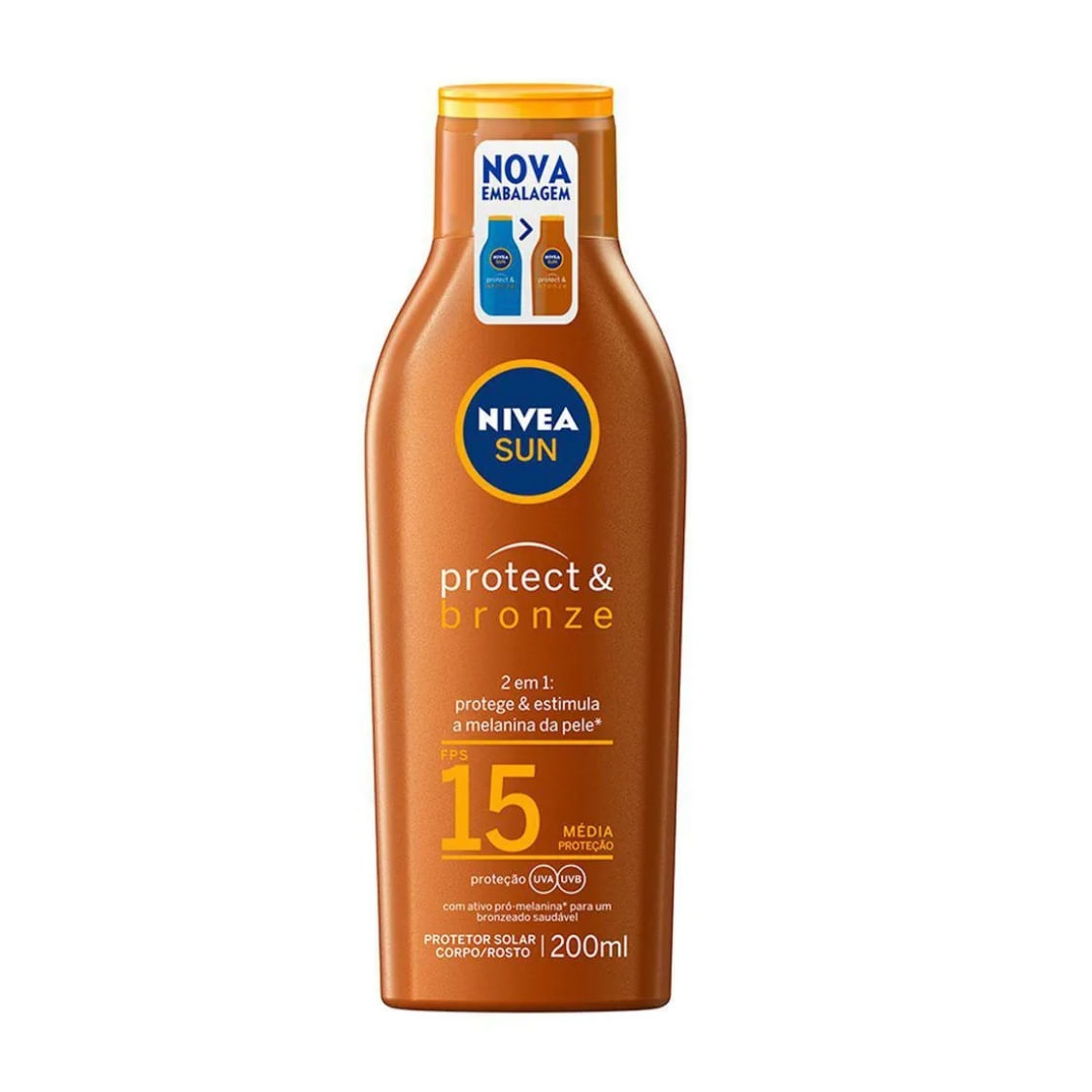 Protetor Solar Nívea Sun Protect & Bronze FPS15 200ml