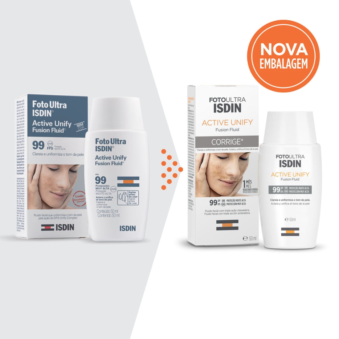 Clareador Facial Isdin FotoUltra Active Unify Fusion Fluid Color FPS99 ...