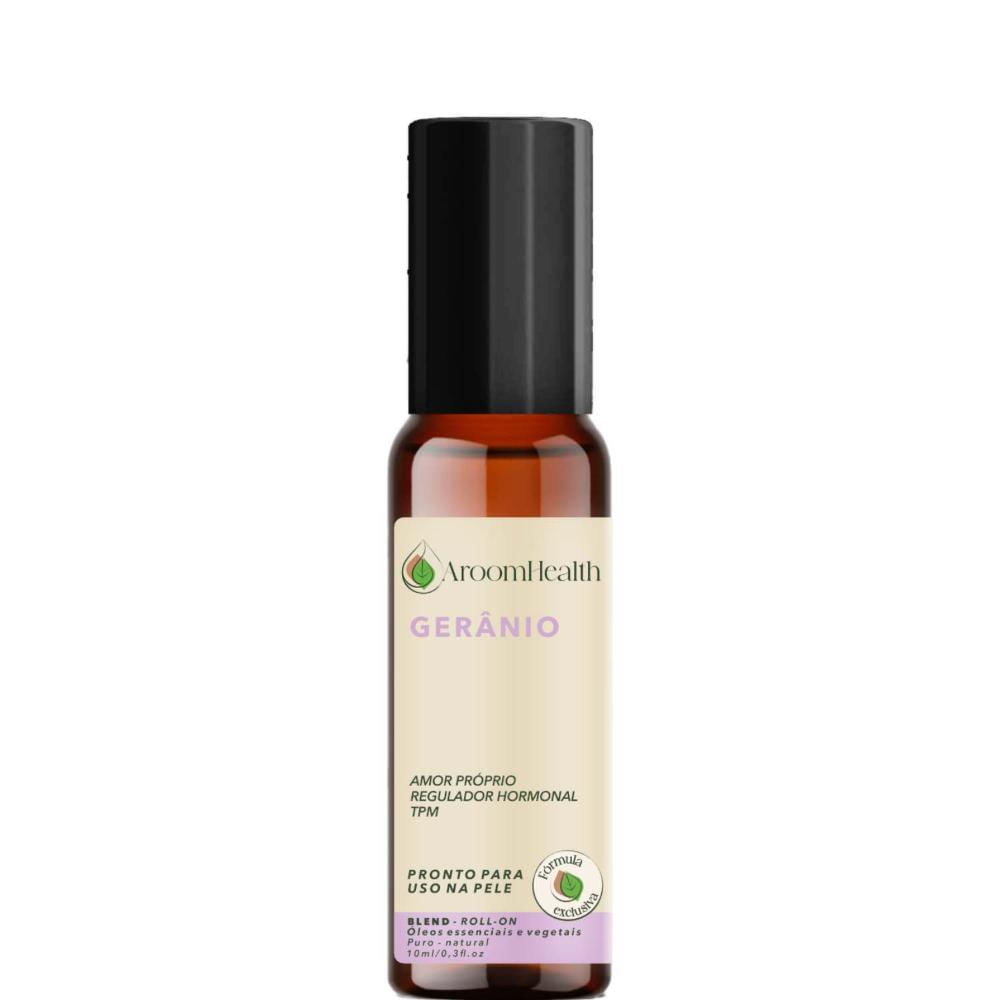 AroomHealth Blend óleo essencial Gerânio Roll on 10 ml - Fórmula Exclusiva