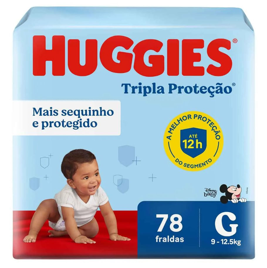 Fralda Huggies Tripla Proteção Disney Baby G 78 unidades