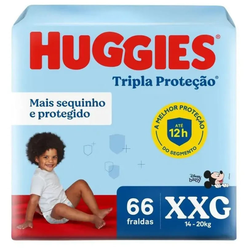 Fralda Huggies Tripla Proteção Xxg 66 Unidades