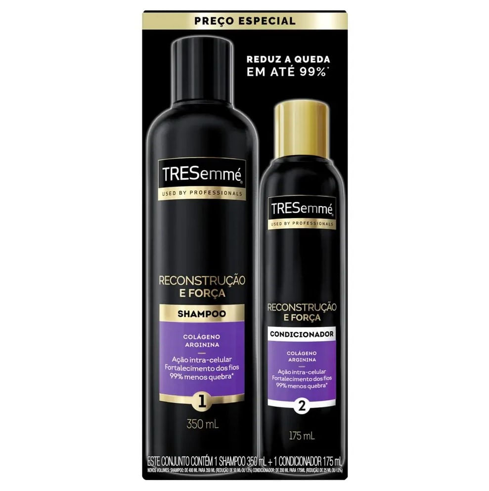 Kit Tresemmé Reconstrução e Força Shampoo 350ml + Condicionador 175ml