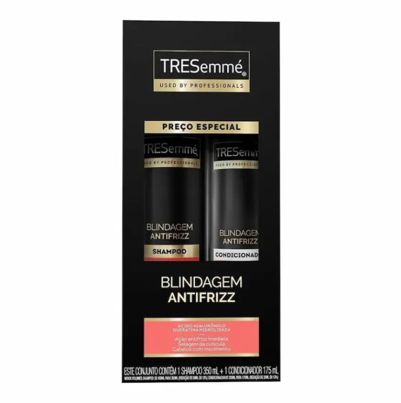 Kit Tresemmé Blindagem Antifrizz Shampoo 350ml + Condicionador 175ml