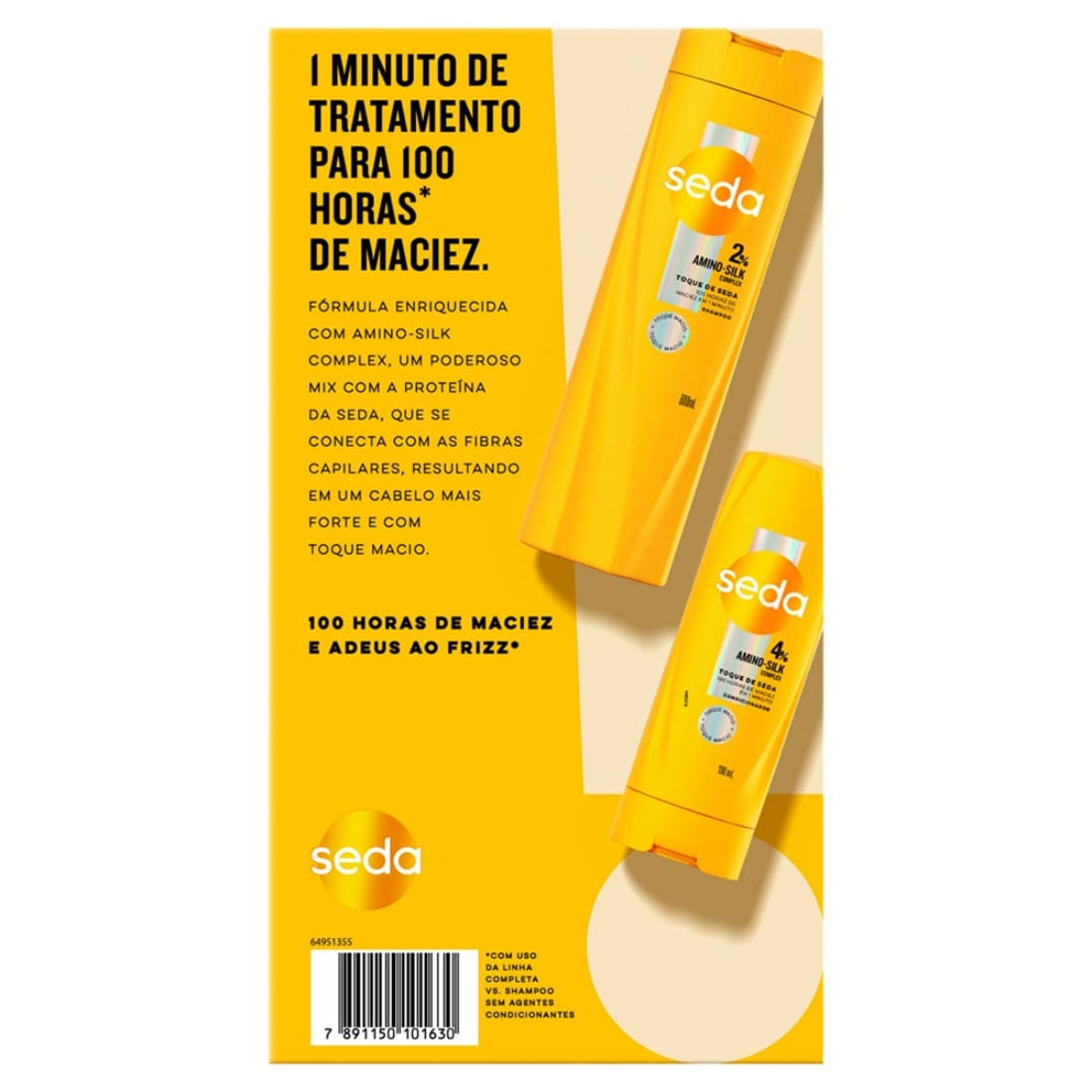 Kit Seda Shampoo 300ml+ Condicionador 190ML Toque De Seda - Época