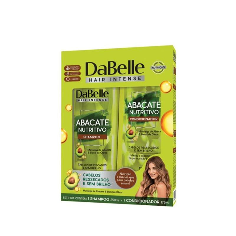 Dabelle Kit Shampoo e Condicionador 250ml + 175ml Abacate Nutritivo