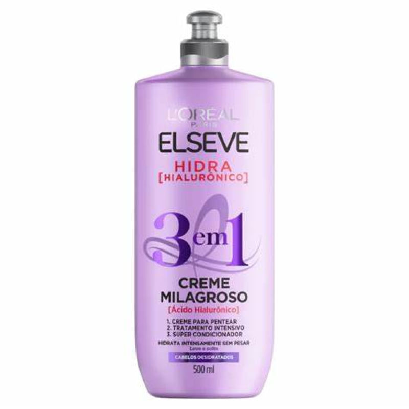 Creme Milagroso 3 em 1 com Ácido Hialurônico 500 ml – Elseve
