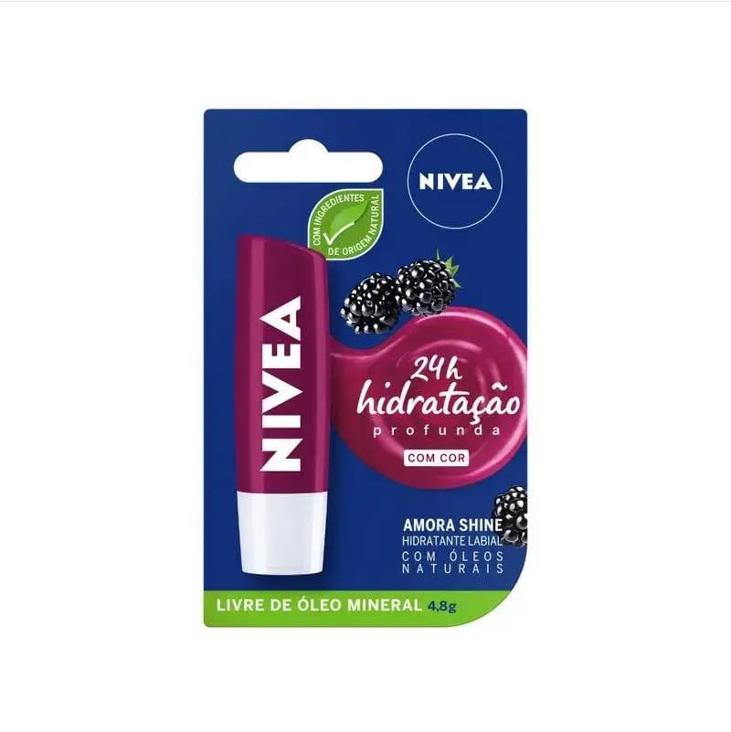 Protetor labial nivea shine amora shine 4,8g