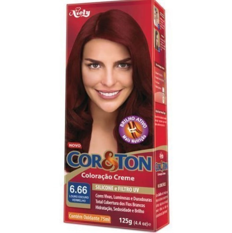 COLORAÇÃO NIELY COR&TON - TONS VERMELHOS - 6.66 LOURO ESCURO VERMELHO